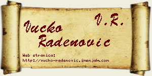 Vučko Radenović vizit kartica